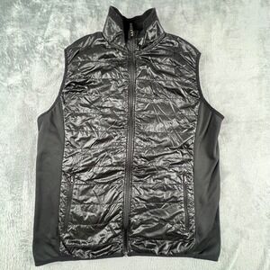 Marmot Polartec Insulated Quilted Puffer Vest Black XL Full Zip Pockets Gorp Ski